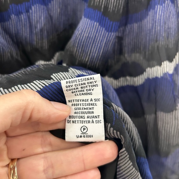 Diane Von Furstenberg Women's Sz 0 Kelley Smocked Chiffon Silk Peacock Dress DVF - Picture 14 of 14